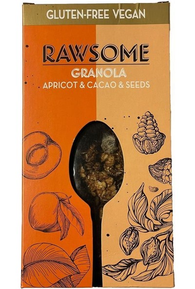 Rawsome Günkurusu,Kayısı,Kakao Çekirdekli Granola 250 gr