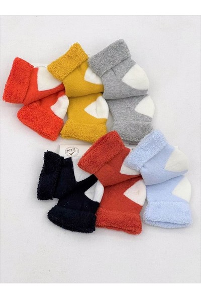 Kidaxi Socks Kışlık Düz Renk Anti Alerjik Havlu Çorap 6 Çift Birarada Erkek Renkleri