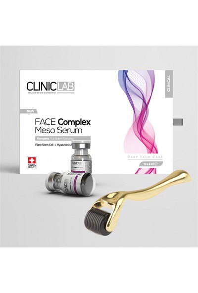 Cliniclab Yaşlanma Karşıtı Yüz Kompleks Meso Serum 10X6 ml + Dermaroller 1mm Exclusive Set