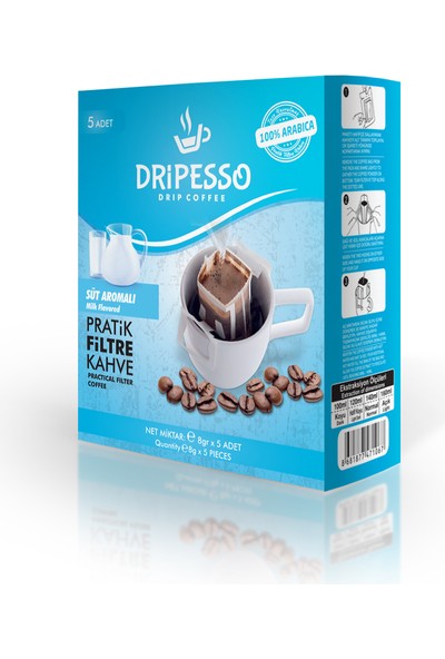 Dripesso Süt Aromalı Pratik Filtre Kahve 30'lu