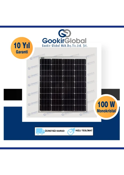 100 Watt Monokristal Güneş Paneli