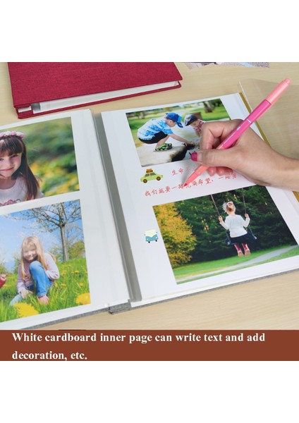 10 Inç 20 Sayfa / 40P Kumaş Fotoğraf Albümü Kırmızı (Yurt Dışından)