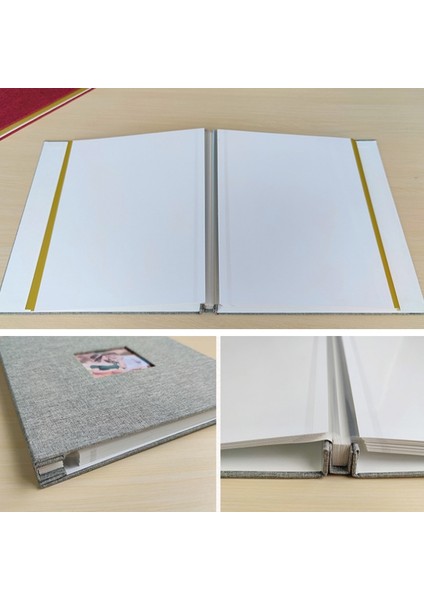10 Inç 20 Sayfa / 40P Kumaş Fotoğraf Albümü Kırmızı (Yurt Dışından)