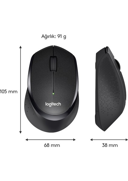 M330 Sessiz Kablosuz Optik Mouse - Siyah