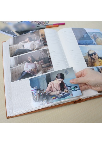 6 Inç 300 Yaprak Kumaş Fotoğraf Albümü Kırmızı (Yurt Dışından)