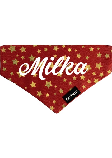 Isimli Red Gold Stars Tasma Fular Bandana fiyatları