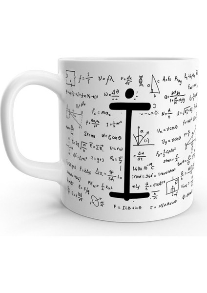 I Harfi Matematik Formül Tasarım Harfli Kupa Bardak