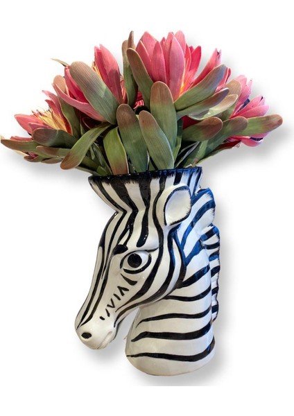 Creart Home Lamedore Dekoratif Aksesuar Lou Zebra Saksı 28x16x33 Cm 1jb-20d61