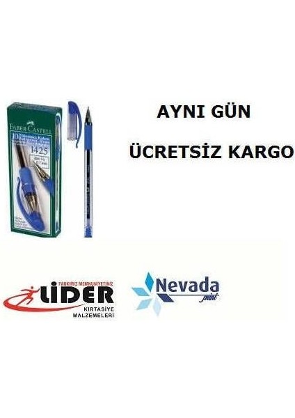Faber Castell 1425 Iğne Uçlu Tükenmez Kalem Mavi 10'lu