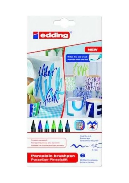 Edding 4200 Porselen Kalemi Soğuk Renkler 6’lı