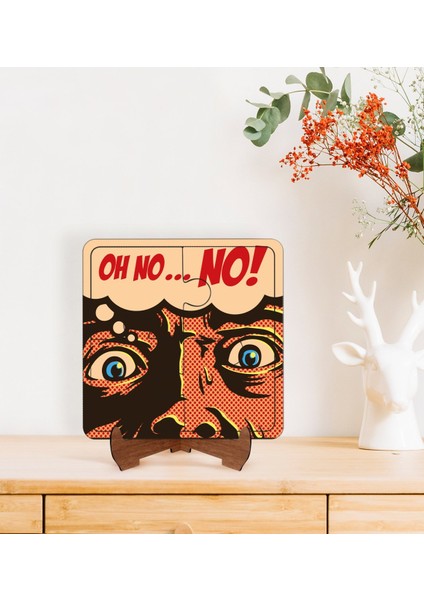 Gift Pop Art Tasarımlı Ahşap Standlı Puzzle Çerçeve-37