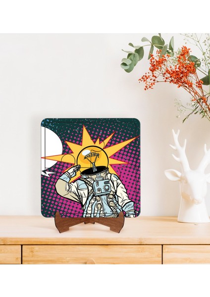 Gift Pop Art Tasarımlı Ahşap Standlı Puzzle Çerçeve-30