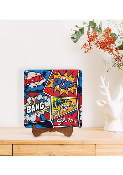 Gift Pop Art Tasarımlı Ahşap Standlı Puzzle Çerçeve-25