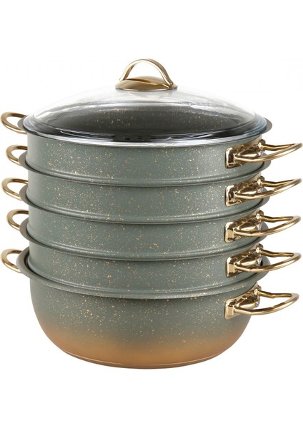 6091-C 28CM Granit Mantı Tencere Seti