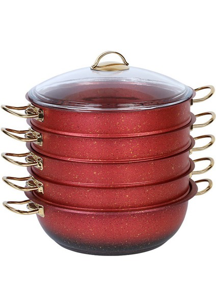 6091-C 32CM Granit Mantı Tencere Seti