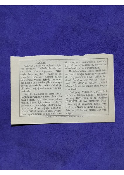 7 Nisan 2002 Takvim Yaprağı - Nostalji Koleksiyonluk Takvim Yaprağı