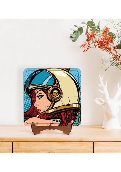 Gift Pop Art Tasarımlı Ahşap Standlı Puzzle Çerçeve-27