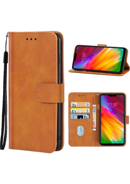 Lg G7 Için Deri Telefon Kılıfı (Kahverengi) (Yurt Dışından)