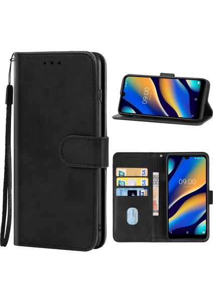 Wiko View Lite (Siyah) Için Deri Telefon Kılıfı (Yurt Dışından)