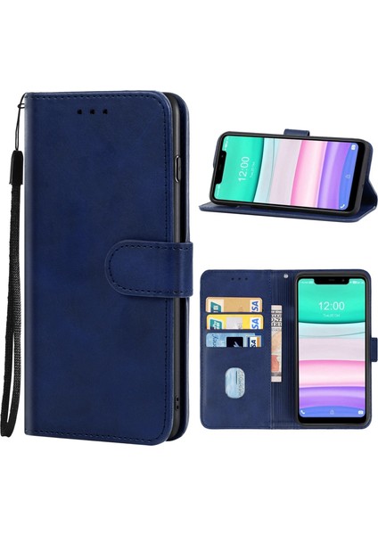 Oukitel C22 Için Deri Telefon Kılıfı (Mavi) (Yurt Dışından)