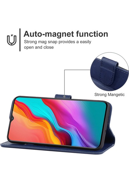 Infinix Hot 8 (Mavi) Için Deri Telefon Kılıfı (Yurt Dışından) fırsatları