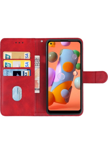 Samsung Galaxy A11 Ab Sürümü Için Deri Telefon Kılıfı (Kırmızı) (Yurt Dışından) modelleri
