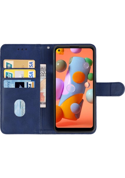 Samsung Galaxy A11 Ab Versiyonu (Mavi) Için Deri Telefon Kılıfı (Yurt Dışından) modelleri