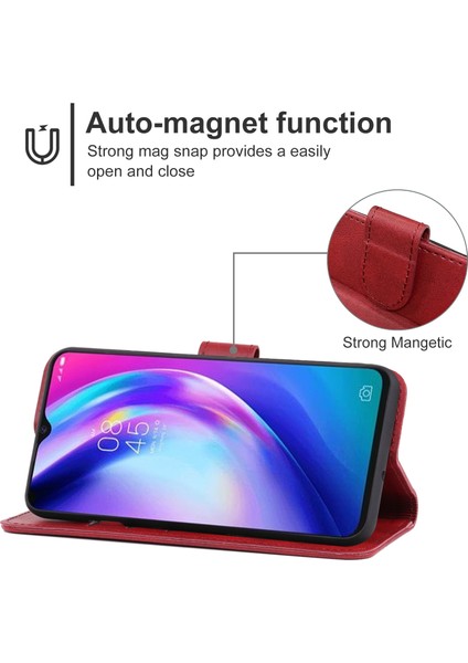 Tecno Pouvoir 4 Pro (Kırmızı) Için Deri Telefon Kılıfı (Yurt Dışından) fırsatları