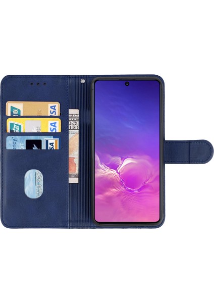 Deri Telefon Kılıfı Samsung Galaxy S10 Lite / A91 (Mavi) (Yurt Dışından) modelleri