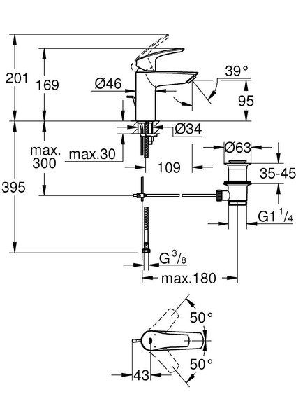 Eurosmart Tek Kumandalı Lavabo Bataryası - 33265003