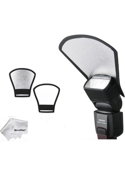 Tepe Kafa Flash Flaş Için Yansıtıcı 2 In 1 Softbox Canon Nikon Sony Yongnuo Pixel Godox Vb