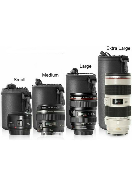 4 Lü Lens Objektif Taşıma Çantası S M L Xl Canon Nikon Sony Sigma Tamron Tokina Fujifilm Olympus