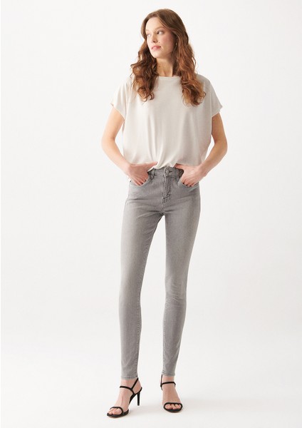 Tess Açık Gri Gold Premium Jean Pantolon