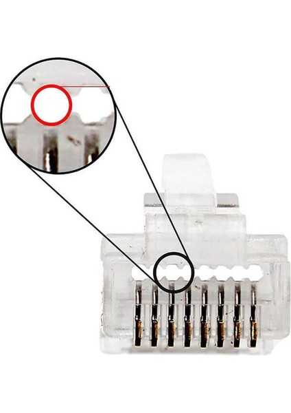 Ez RJ45 Cat5/cat6 Yeni Nesil Delikli Konnektör 100 Adet