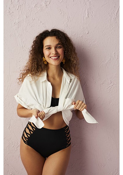 Siyah Basic High Fashion Bikini Altı