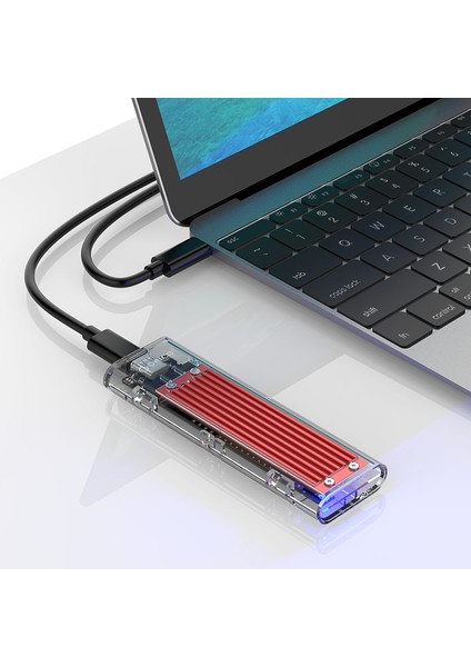 USB3.1 Gen2 Type-C 10Gbps M.2 NVMe SSD Disk Kutusu Kırmızı