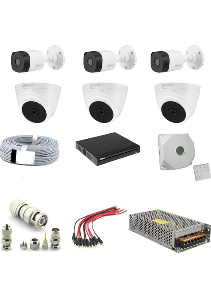 Kamera 2mp 1080P 6 Adet Fullhd Güvenlik Kamera Seti