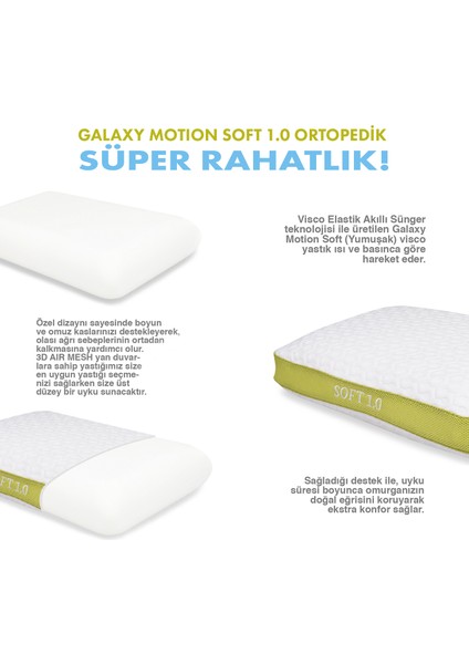 Ergofoam Galaxy Motion Soft 1.0 Visco Yastık