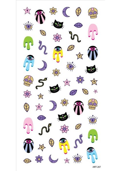 Artikel Ezoterik-2 Tırnak Dövmesi, Tırnak Tattoo, Nail Art, Tırnak Sticker