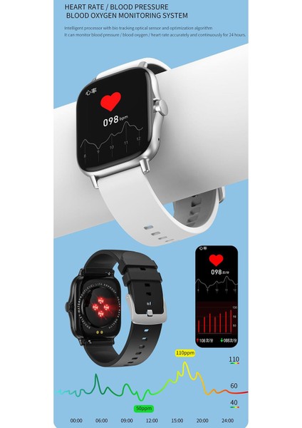 Akıllı Izle IP67 1.63 Inç Dokunmatik Ekran Pedometre Siyah (Yurt Dışından) indirimleri