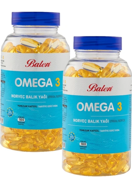 Omega 3 Norveç Balık Yağı 1380MG 100 Kapsül x 2 Adet