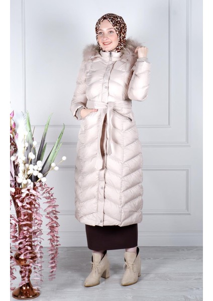 WOMANİA X Jacket Mont 18692 Bej modelleri