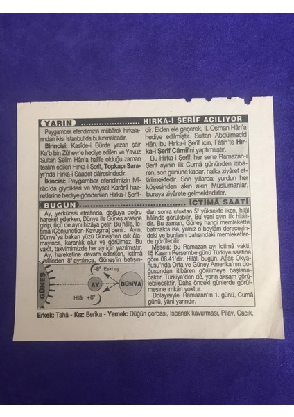15 Kasım 2001 Takvim Yaprağı - Nostalji Koleksiyonluk Takvim Yaprağı B
