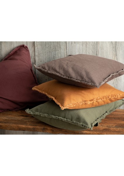 Marsilya Denim Kırlent Kılıfı 45 x 45 cm Bordo modelleri