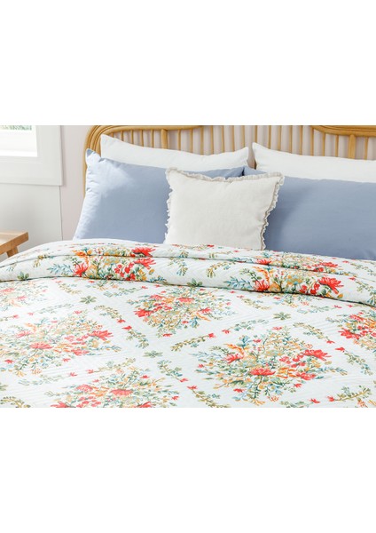 Boho Flowers Tek Kişilik Çok Amaçlı Yatak Örtüsü 160 x 220 cm Kırmızı modelleri