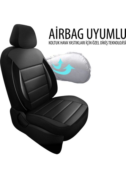 Volkswagen Jetta Uyumlu Koltuk Kılıfı Chaotic Serisi - Siyah