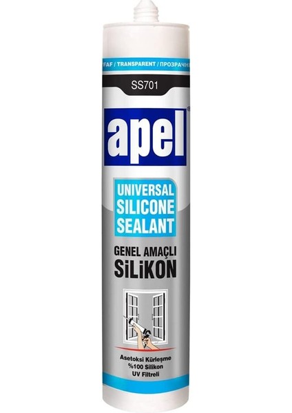 Apel 250 ml Şeffaf Silikon 30 Adet