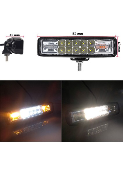 Rolana 60W Çakarlı Motosiklet / Off Road LED Sis Farı Takım indirimleri