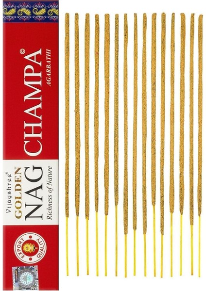 Vijayshree Golden Nag Champa Masala Organik Çubuk Tütsü 15GR