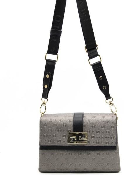 Silver Polo Kadın Çapraz Çanta Platin - Siyah NV1009